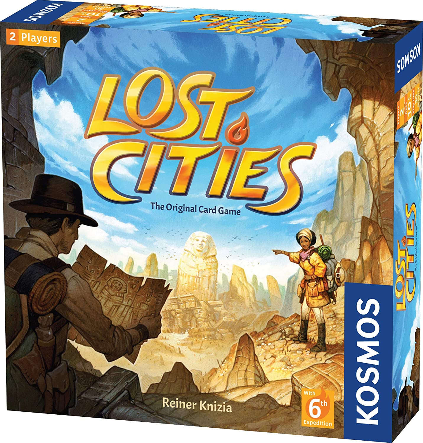 Lost Cities: The Original Card Game w/ 6th Expedition–A Board Game by Thames & Kosmos 2-4 Players–Board Games for Family 30 Min of Gameplay–Games for Family Game Night–For Kids and Adults Ages 10+-Eng