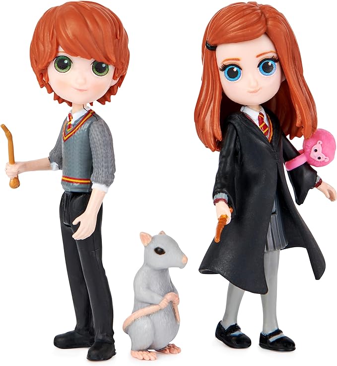 Wizarding World Harry Potter, Magical Minis Ron and Ginny Weasley Friendship Set with 2 Creatures, Kids Toys for Ages 5 and up