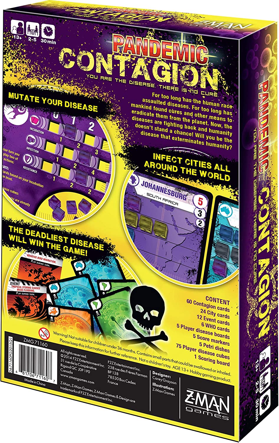 Z-Man Games Pandemic: Contagion Play Cards