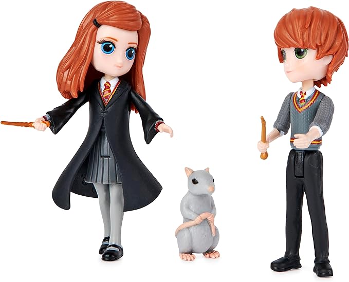 Wizarding World Harry Potter, Magical Minis Ron and Ginny Weasley Friendship Set with 2 Creatures, Kids Toys for Ages 5 and up