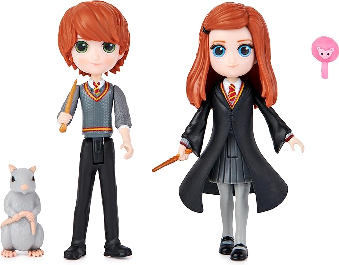 Wizarding World Harry Potter, Magical Minis Ron and Ginny Weasley Friendship Set with 2 Creatures, Kids Toys for Ages 5 and up