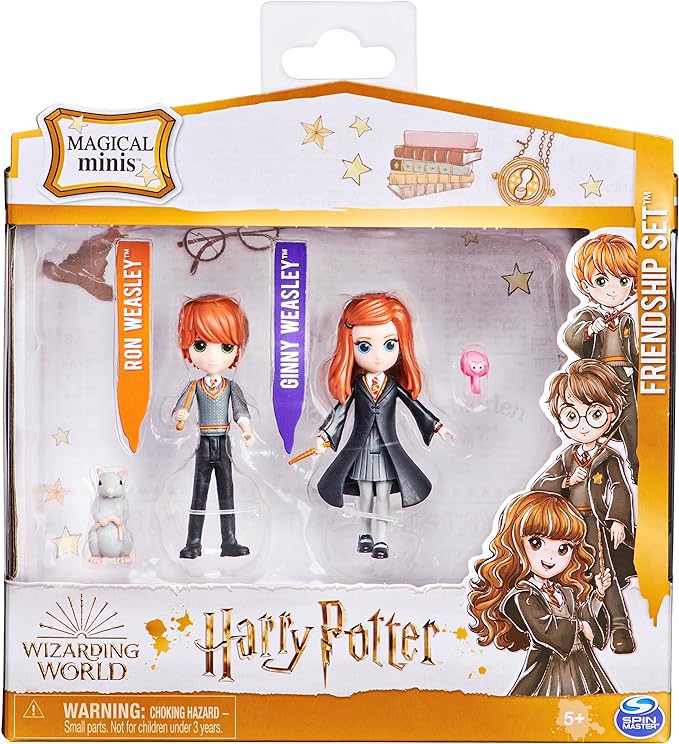 Wizarding World Harry Potter, Magical Minis Ron and Ginny Weasley Friendship Set with 2 Creatures, Kids Toys for Ages 5 and up